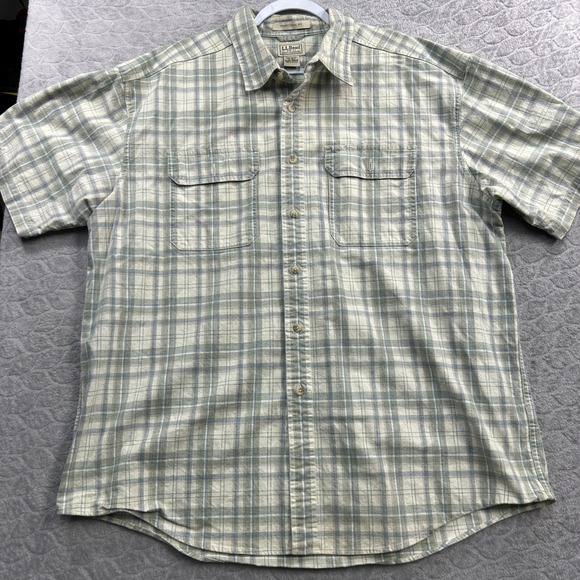 L.L.Bean Traditional Fit Plaid Shirt Men's XL Short Sleeve Cotton Button Up - Picture 1 of 9